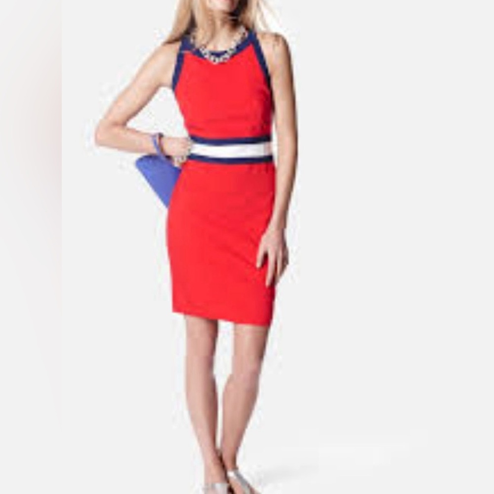 Banana Republic Red and Blue Mini Dress